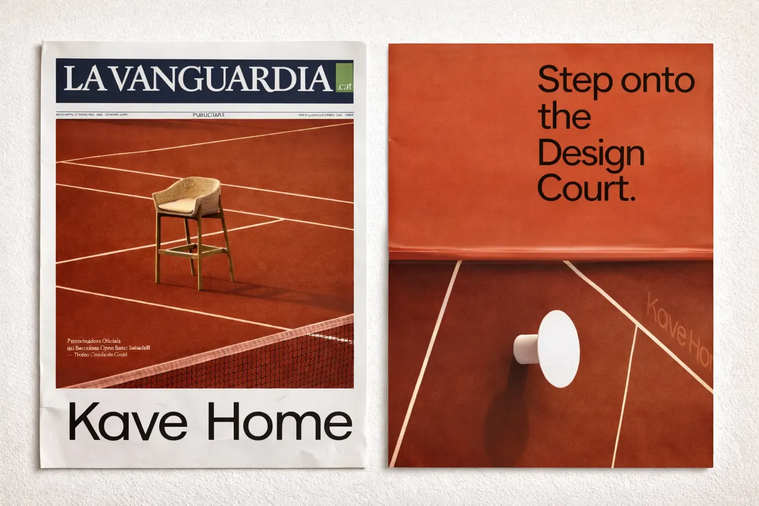 La Vanguardia branded front page for Kave Home and Barcelona Open Banc Sabadell