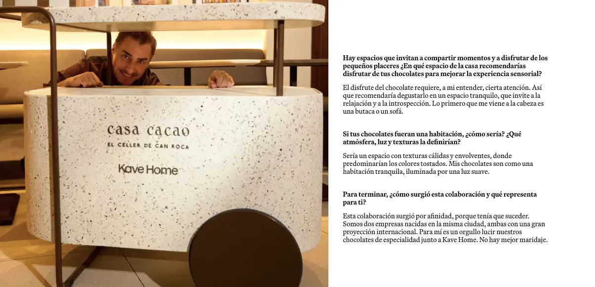 Casa Cacao landing page collaboration between Kave Home and Jordi Roca